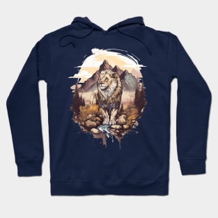 Lion in mountain Hoodie